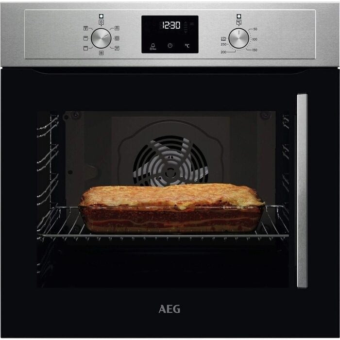 AEG 3000 Series BCX335L11M Surround Cook Electric Single Built in Oven with Retractable Dials in Stainless Steel