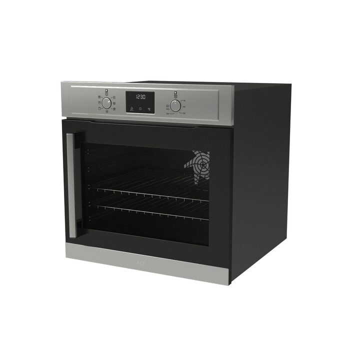 AEG 3000 Series BCX335R11M Surround Cook Electric Single Built in Oven with Retractable Dials in Stainless Steel
