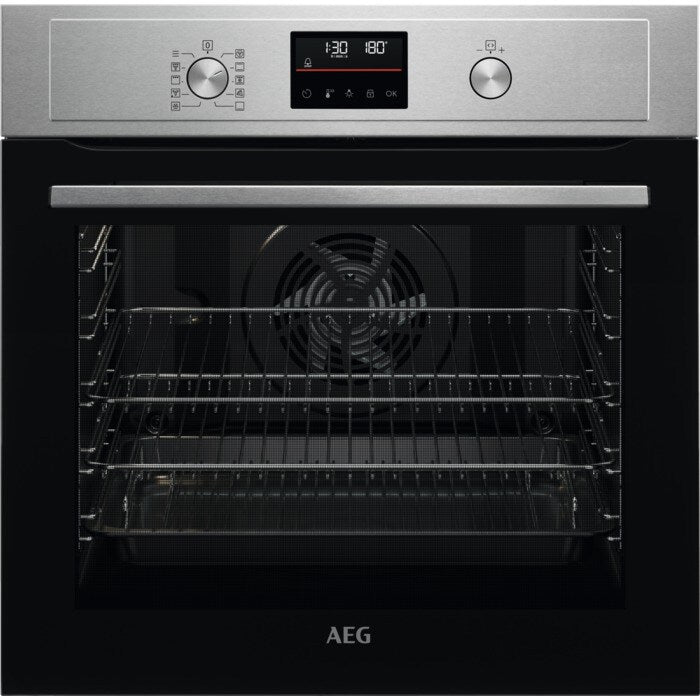 AEG 3000 Series BPX53506EM Surround Cook Electric Single Built in Oven with Retractable Dials in Stainless Steel