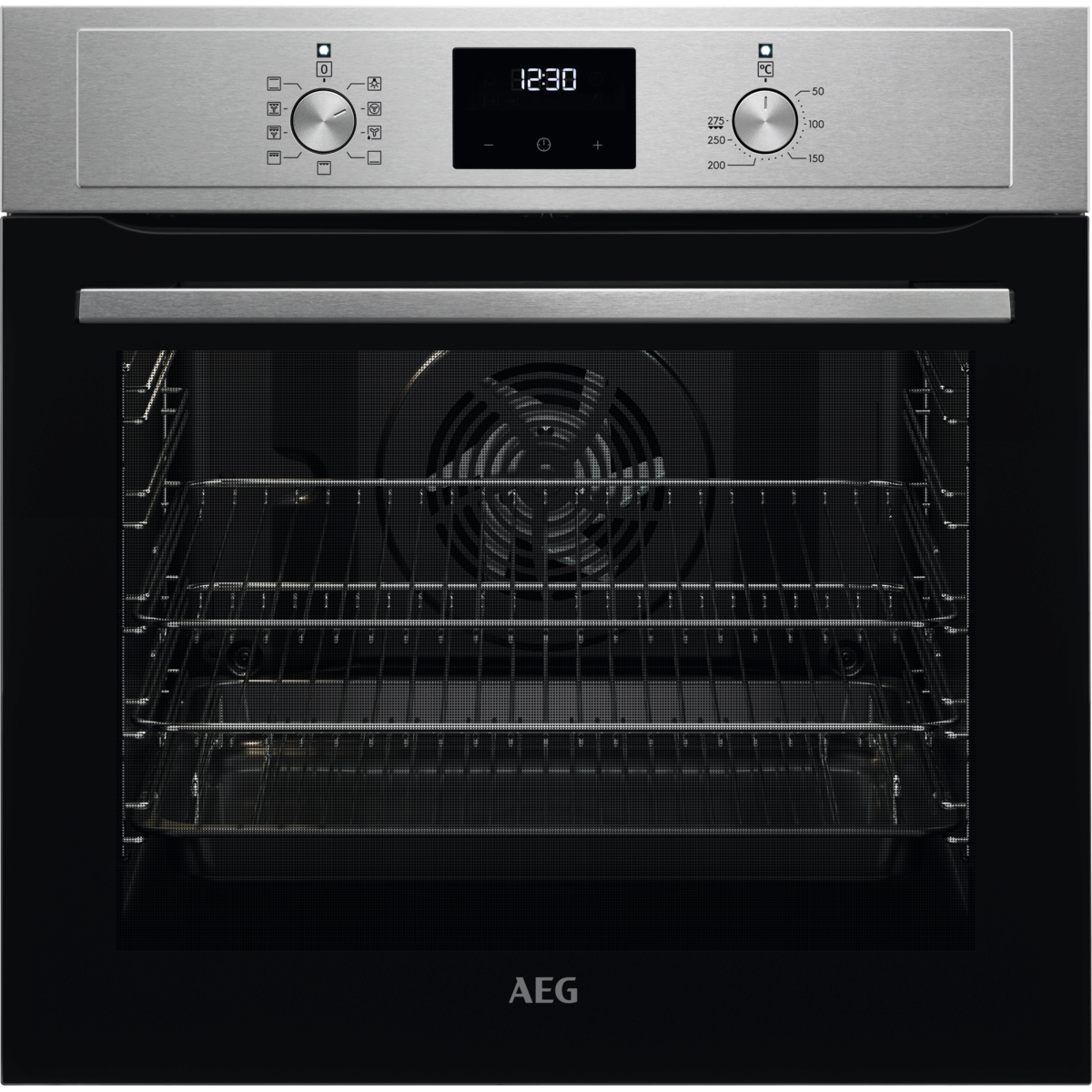 AEG 3000 Sreies BEX33501EM Surround Cook Electric Single Built in Oven with Retractable Dials in Stainless Steel