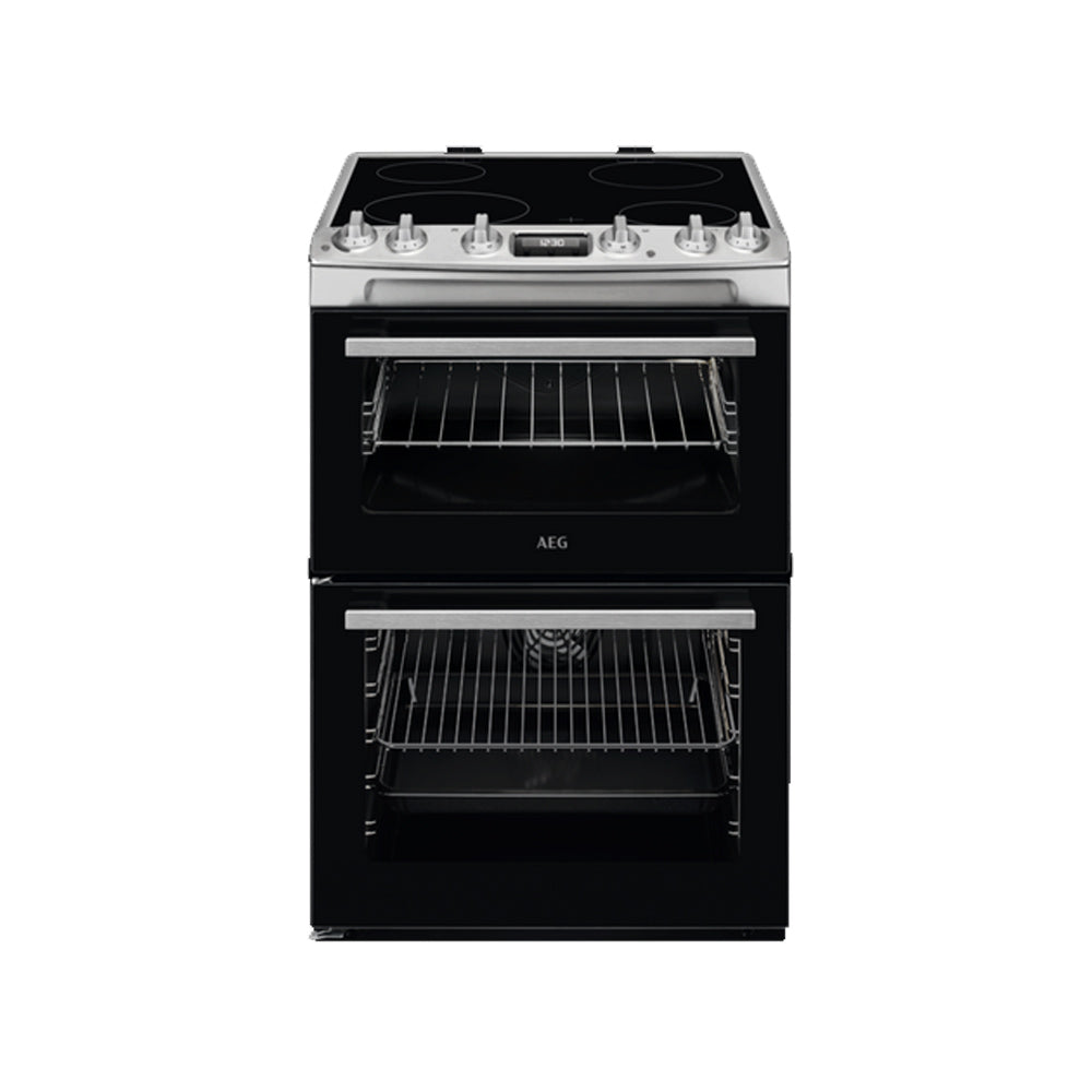 AEG 5000 Series CCX6530ACM 60cm Double Oven Electric Cooker with Ceramic Hob Stainless Steel