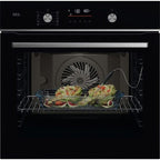 AEG 5000 Series GA5CB501AB Surround Cook with Steam Bake Electric Single Built in Oven with Retractable Dials Black
