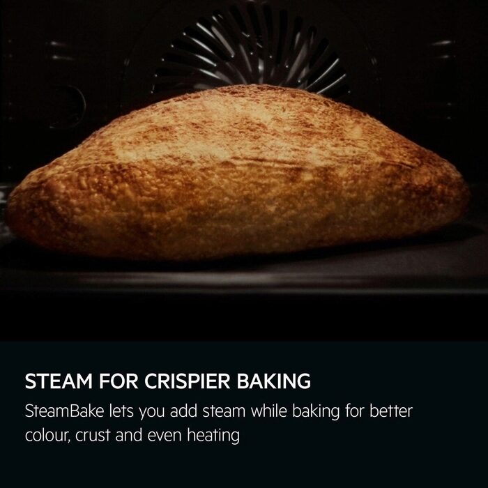 AEG 5000 Series GA5CB501AB Surround Cook with Steam Bake Electric Single Built in Oven with Retractable Dials Black