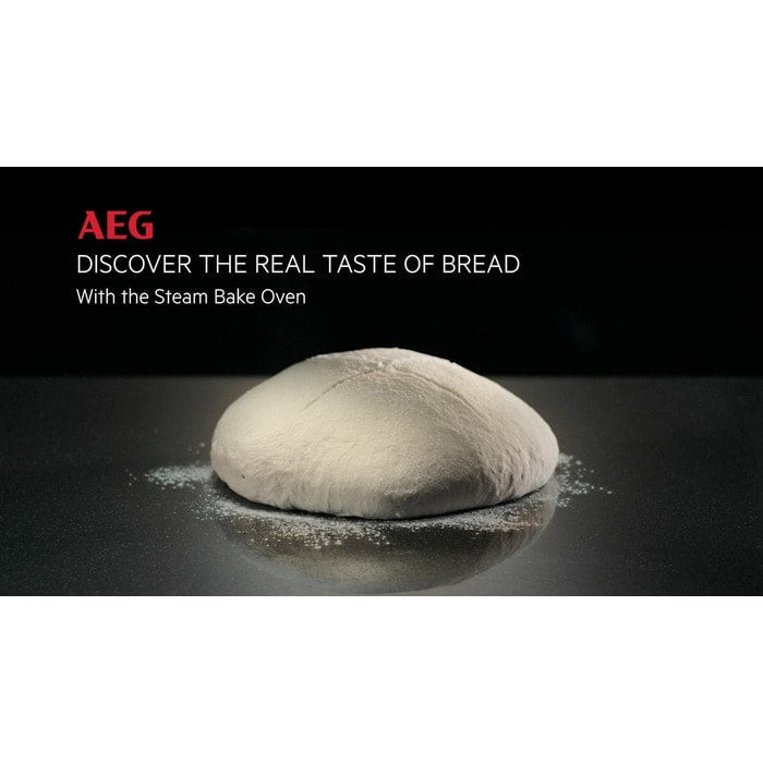AEG 6000 Series BCE556060M Steam Bake Electric Single Built in Oven with Retractable Dials in Stainless Steel