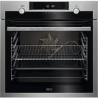AEG 6000 Series BCE556060M Steam Bake Electric Single Built in Oven with Retractable Dials in Stainless Steel