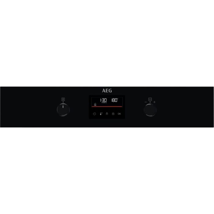 AEG 6000 Series BEB335061B Surround Cook Electric Single Built in Oven with Retractable Dials in Black