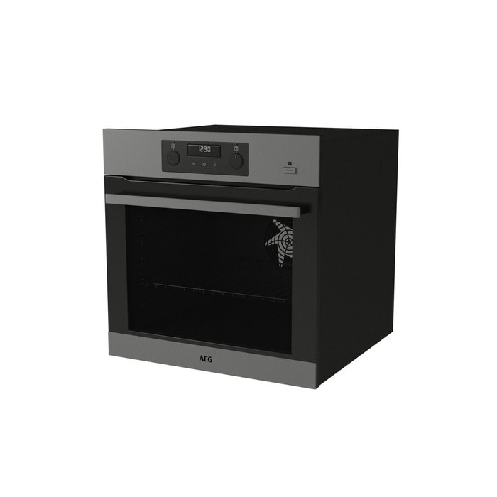AEG 6000 Series BES355010M Steam Bake Electric Single Built in Oven with Retractable Dials in Stainless Steel
