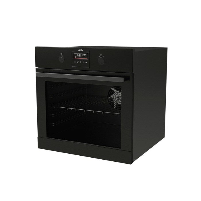 AEG 6000 Series BPK355061B Steam Bake Electric Single Built in Oven with Retractable Dials in Black
