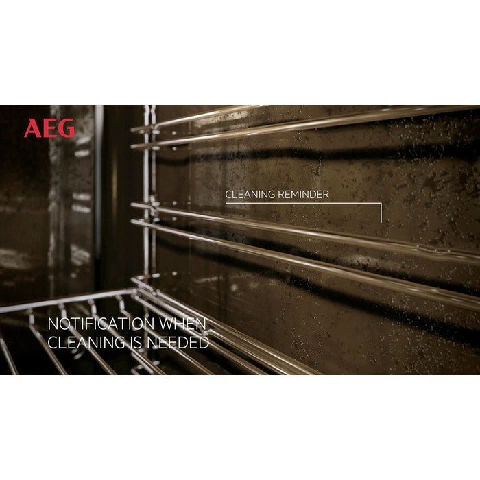 AEG 6000 Series BPK355061B Steam Bake Electric Single Built in Oven with Retractable Dials in Black