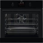 AEG 6000 Series BPK355061B Steam Bake Electric Single Built in Oven with Retractable Dials in Black