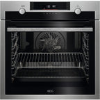 AEG 6000 Series BPS555060M Steam Bake Electric Single Built in Oven with Retractable Dials in Stainless Steel