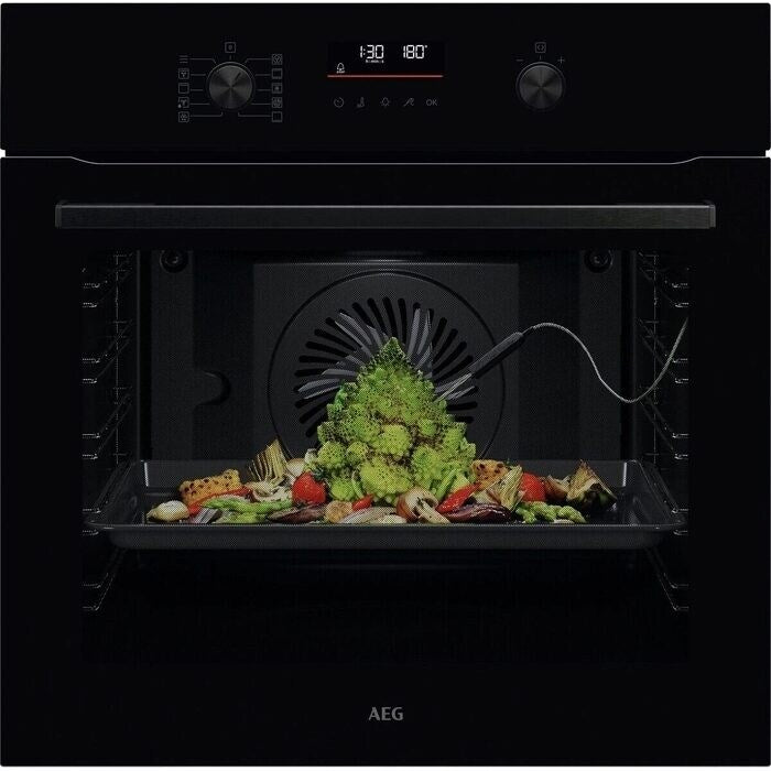 AEG 6000 Series OS6AB50AK Sense Cook Electric Built In Single Oven with Retractable Dials Black