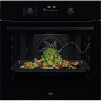 AEG 6000 Series OS6AB50AK Sense Cook Electric Built In Single Oven with Retractable Dials Black