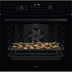 AEG 6000 Series OS6PB50AK Sense Cook Electric Built In Single Oven with Retractable Dials Black