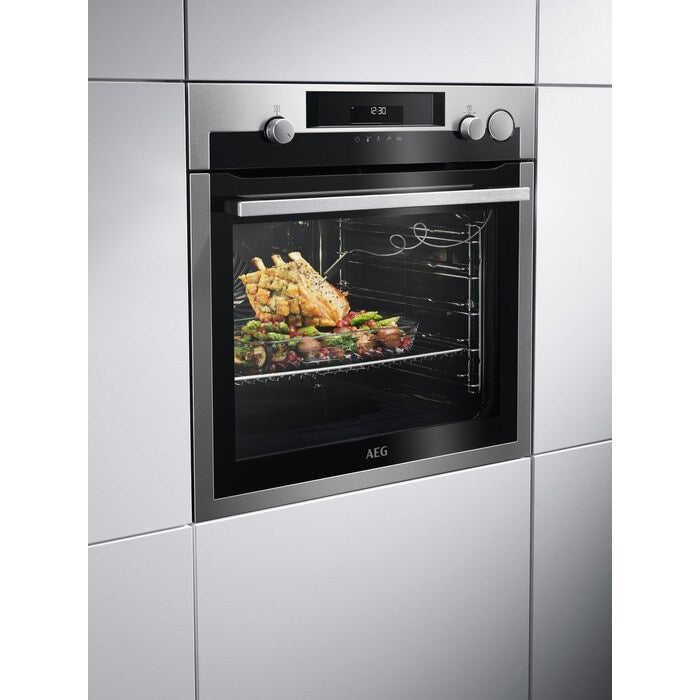 AEG 7000 Series BSE577261M Steam Crisp Electric Single Built in Oven with Retractable Dials