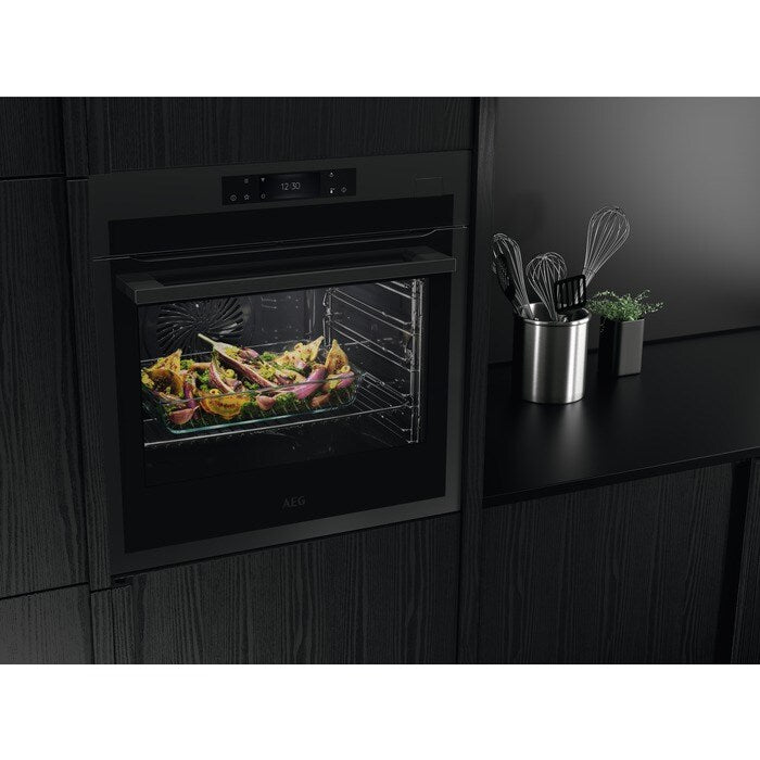 AEG 7000 Series BSE778380T Steam Crisp Electric Single Built In Oven with Touch Controls Black