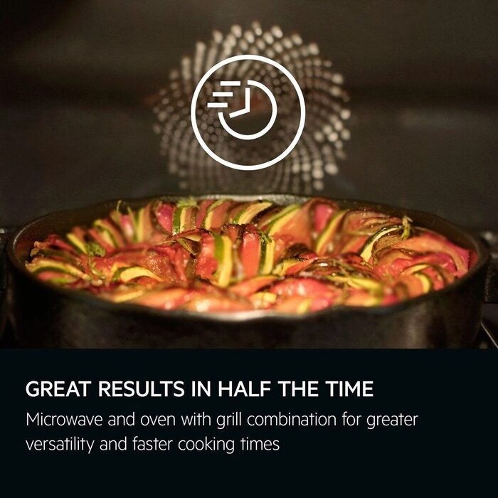 AEG 8000 Series MealAssist TK8NK721B Compact Built in Microwave Combination Oven Black