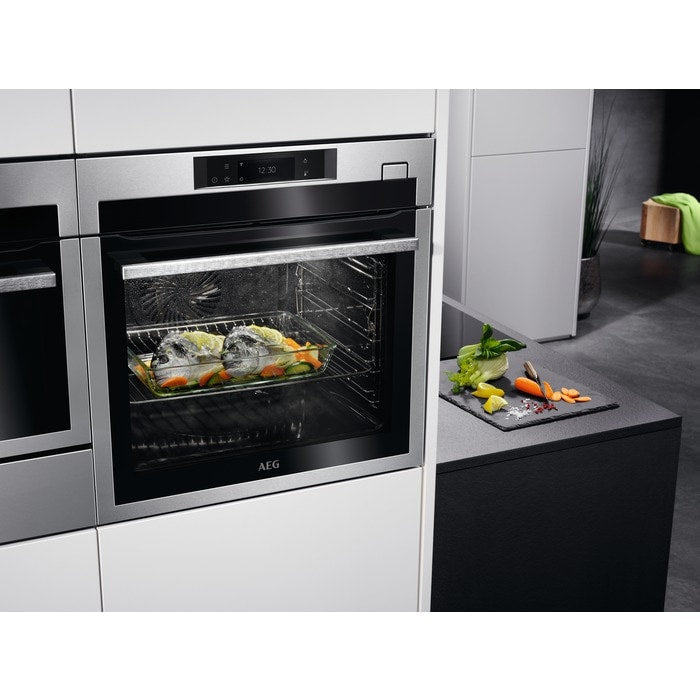 AEG 7000 Series BSE772380M Steam Crisp Electric Single Built in Oven with Touch Controls in Stainless Steel