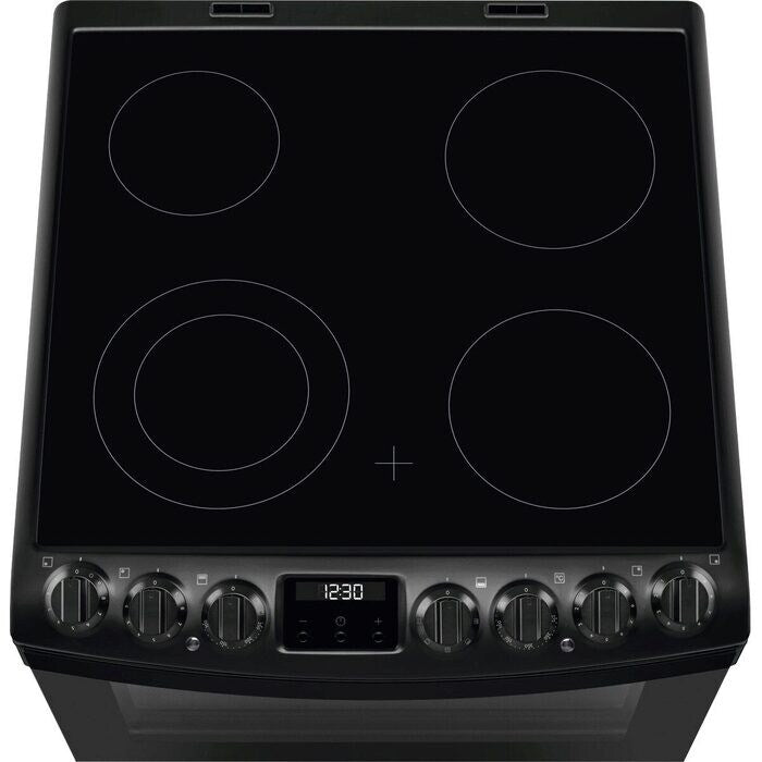 AEG CCB6741MCB 6000 Series Steam Bake 60cm Freestanding Electric Cooker with Ceramic Hob in Black