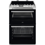 AEG CCX6740ACM 6000 Series Steam Bake 60cm Freestanding Electric Cooker with Ceramic Hob in Stainless Steel