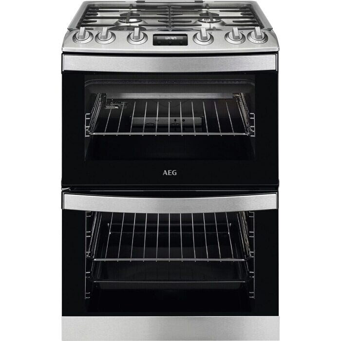 AEG CGB6131ACM 60cm Freestanding Gas Cooker with Double Oven in Stainless Steel