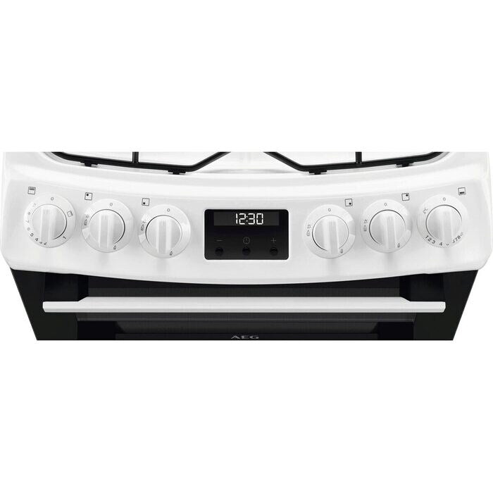 AEG CGX1130ACW 55cm Freestanding Gas Cooker With Double Ovens in White