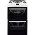 AEG CGX1130ACW 55cm Freestanding Gas Cooker With Double Ovens in White