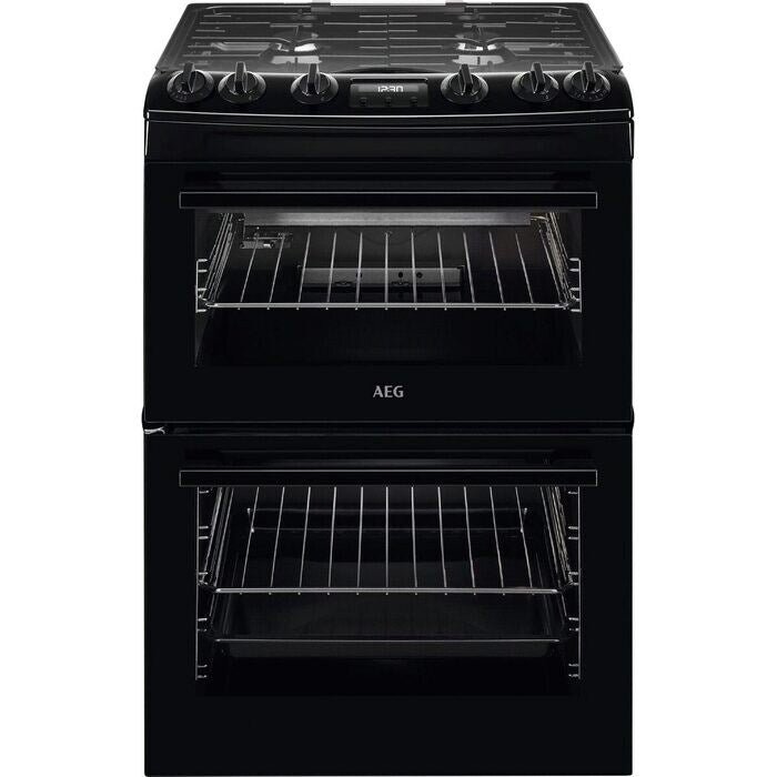 AEG CGX6130ACB 60cm Freestanding Gas Cooker with Double Oven in Black