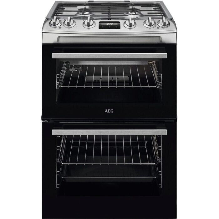 AEG CGX6130ACM 60cm Freestanding Gas Cooker with Double Oven in Stainless Steel