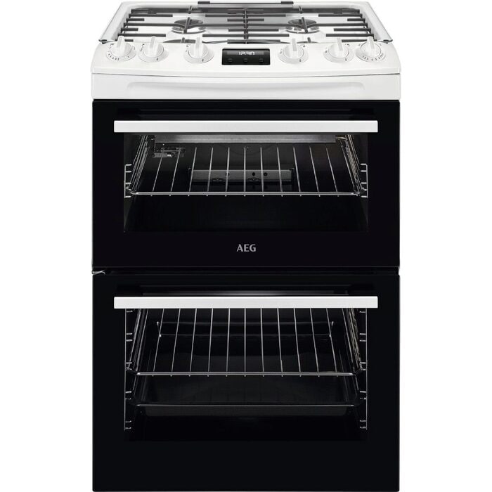 AEG CGX6130ACW 60cm Freestanding Gas Cooker with Double Oven in White