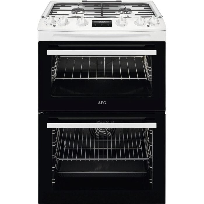 AEG CKX6540ACW 60cm 5000 Series Surround Cook Dual Fuel Freestanding Cooker With Double Oven in White