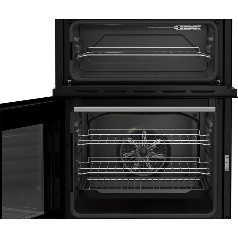 Beko EDC6731S 60cm Double Oven Electric Cooker with Vitroceramic Hob Silver