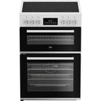 Beko EDC6731W 60cm Double Oven Electric Cooker with Vitroceramic Hob White