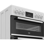 Beko EDC6731W 60cm Double Oven Electric Cooker with Vitroceramic Hob White