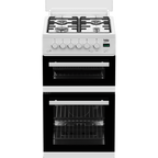 Beko EDG507W Freestanding Double Oven Gas Cooker with Gas Hob White