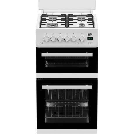 Beko EDG507W Freestanding Double Oven Gas Cooker with Gas Hob White