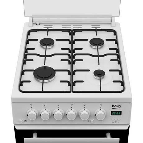 Beko EDG507W Freestanding Double Oven Gas Cooker with Gas Hob White