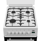 Beko EDG507W Freestanding Double Oven Gas Cooker with Gas Hob White