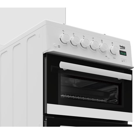 Beko EDG507W Freestanding Double Oven Gas Cooker with Gas Hob White