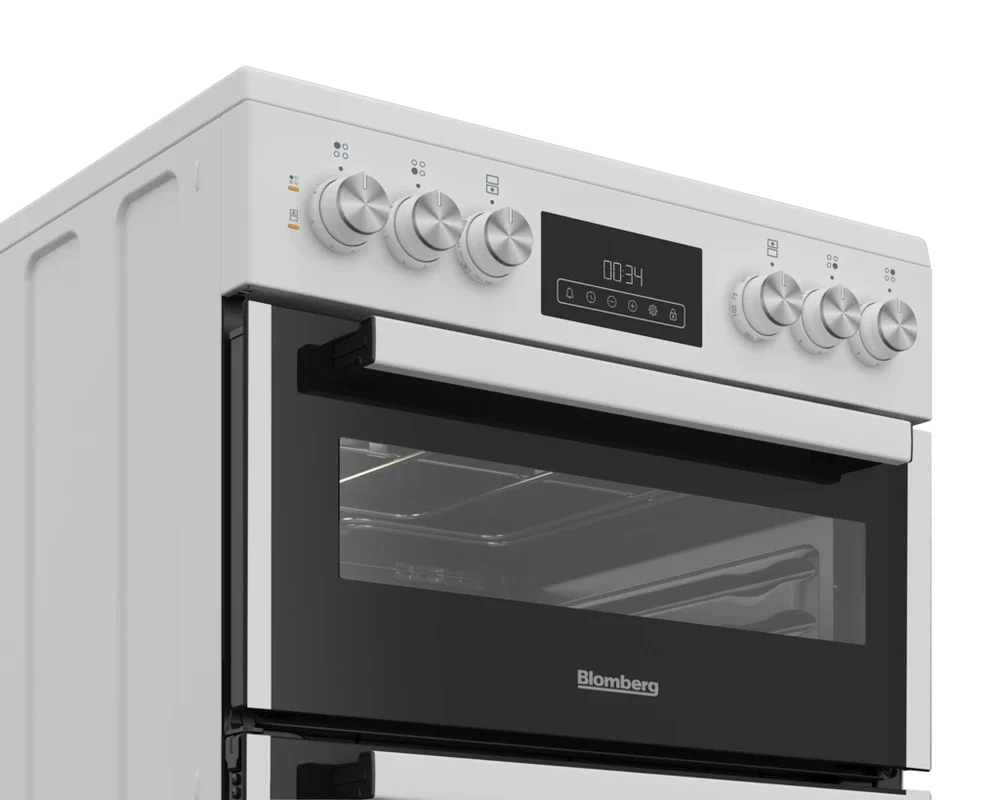 Blomberg HKRN651W 60cm Double Oven Electric Cooker with Vitroceramic Hob White