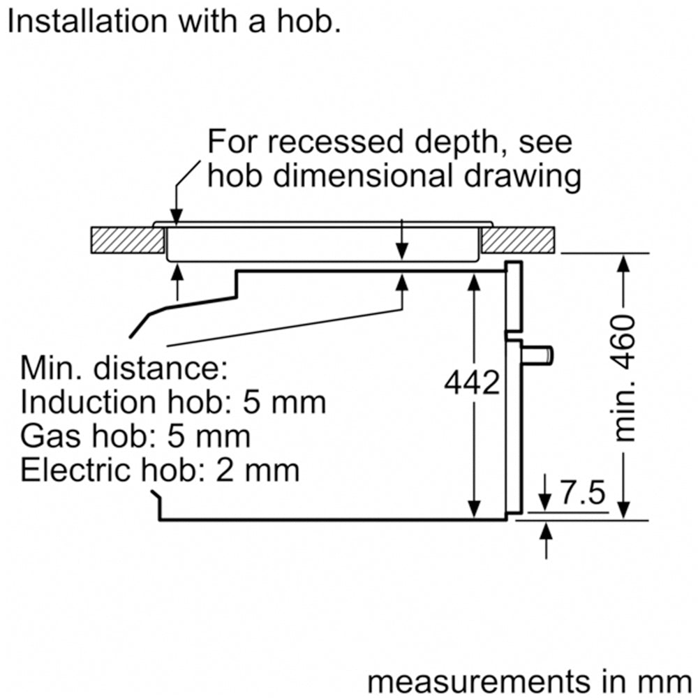 Bosch CSG7361B1 47L Series 8 Built-In Steam Combi Oven Black - A Rated