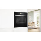 Bosch HBG7784B1 60cm Series 8 Pyrolytic Electric Built in Single Oven With Air Fry Function In Black