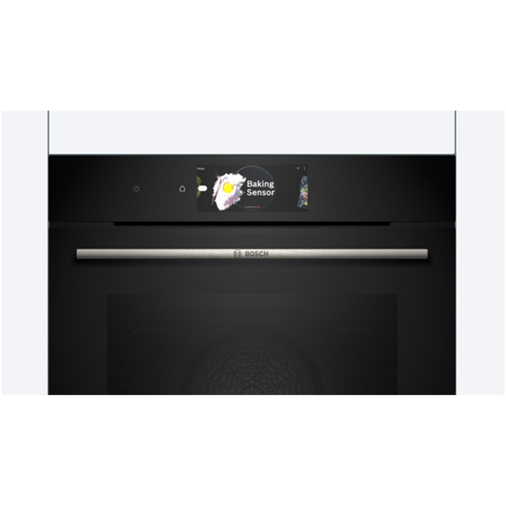 Bosch HBG7784B1 60cm Series 8 Pyrolytic Electric Built in Single Oven With Air Fry Function In Black