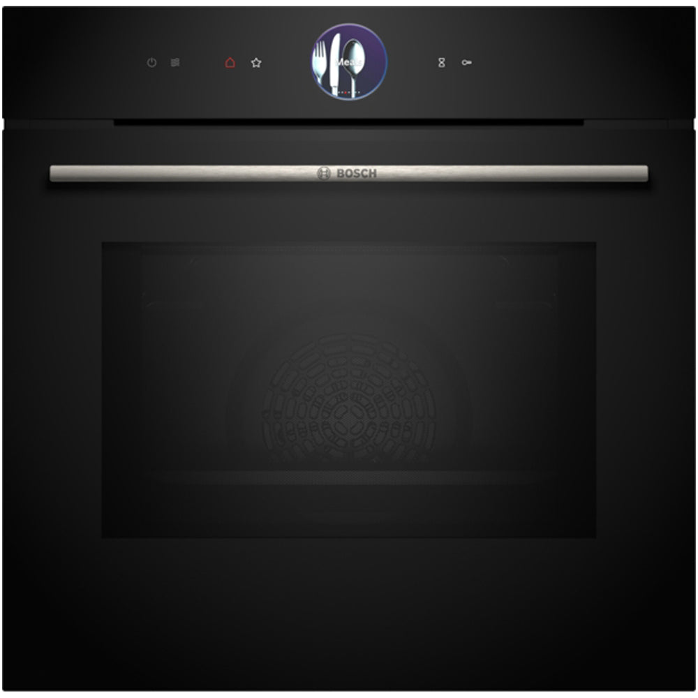 Bosch HMG7764B1B Series 8 Pyrolytic Electric Built in Single Oven with Microwave and Air Fry Function in Black