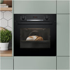 Bosch HQA534BB3B 60cm Series 8 Electric Built in Single Oven with Added Steam Function in Black