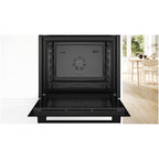 Bosch HQA534BB3B 60cm Series 8 Electric Built in Single Oven with Added Steam Function in Black