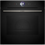 Bosch HRG7764B1B Series 8 Pyrolytic Built in Single Electric Oven with Added Steam Funtion and Air Fry in Black