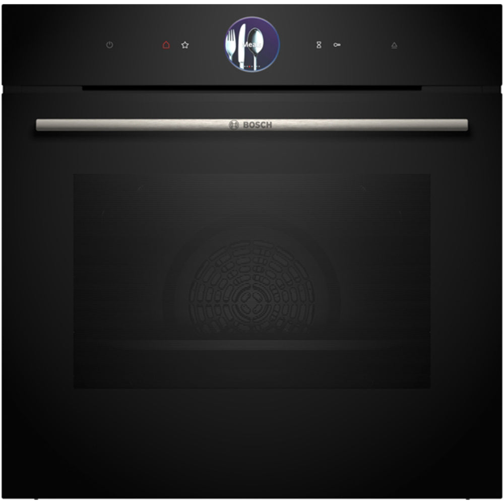 Bosch HSG7364B1B 60 cm Series 8 Hydrolytic Electric Single Oven With Steam and Air Fry Function in Black