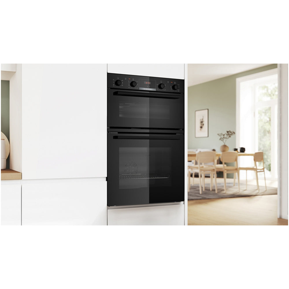 Bosch MBA533BB3B Series 4 Built-In Electric Double Oven Black - A+B Rated