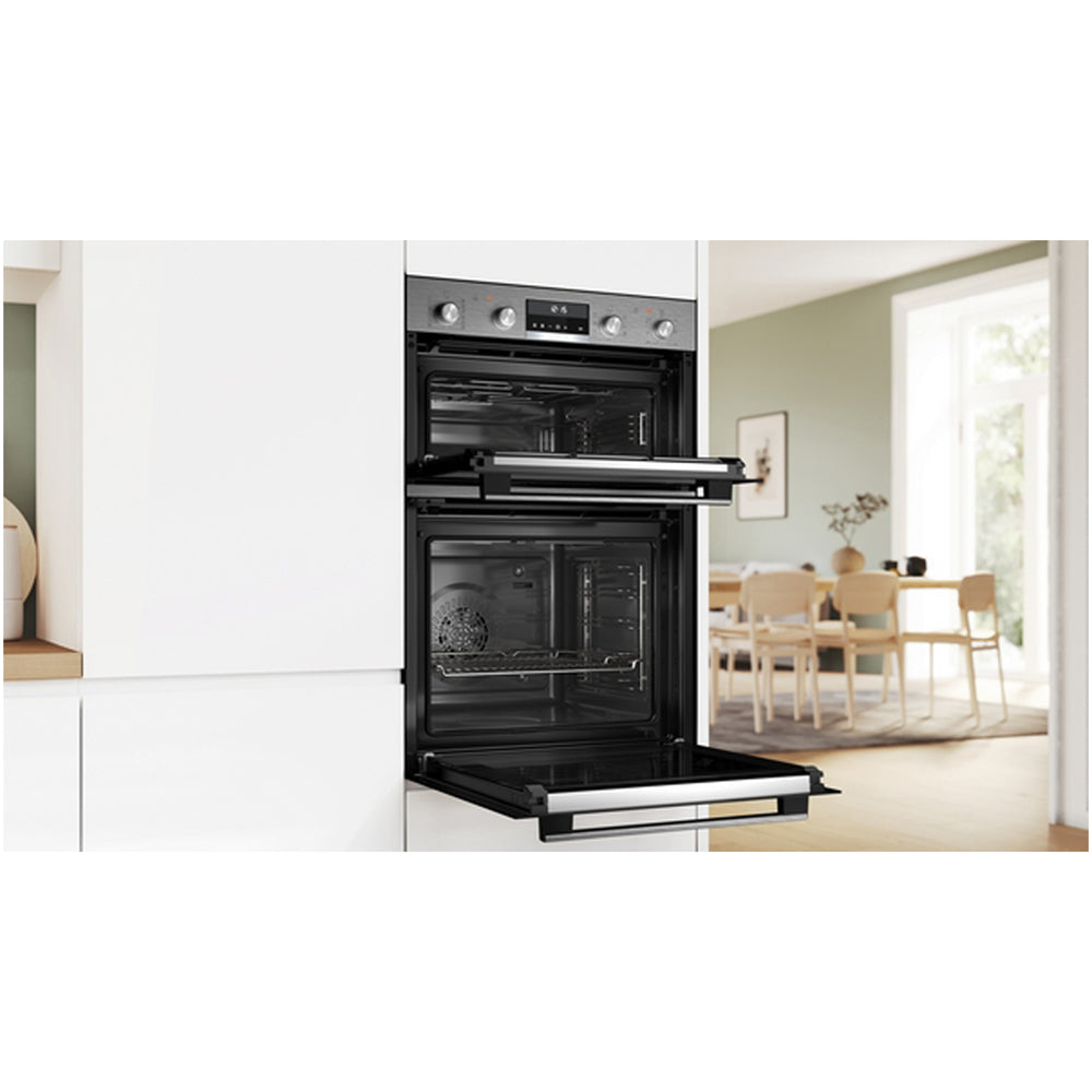 Bosch MBA578BS7B Series 6 Built-In Electric Double Oven Stainless Steel - A Rated